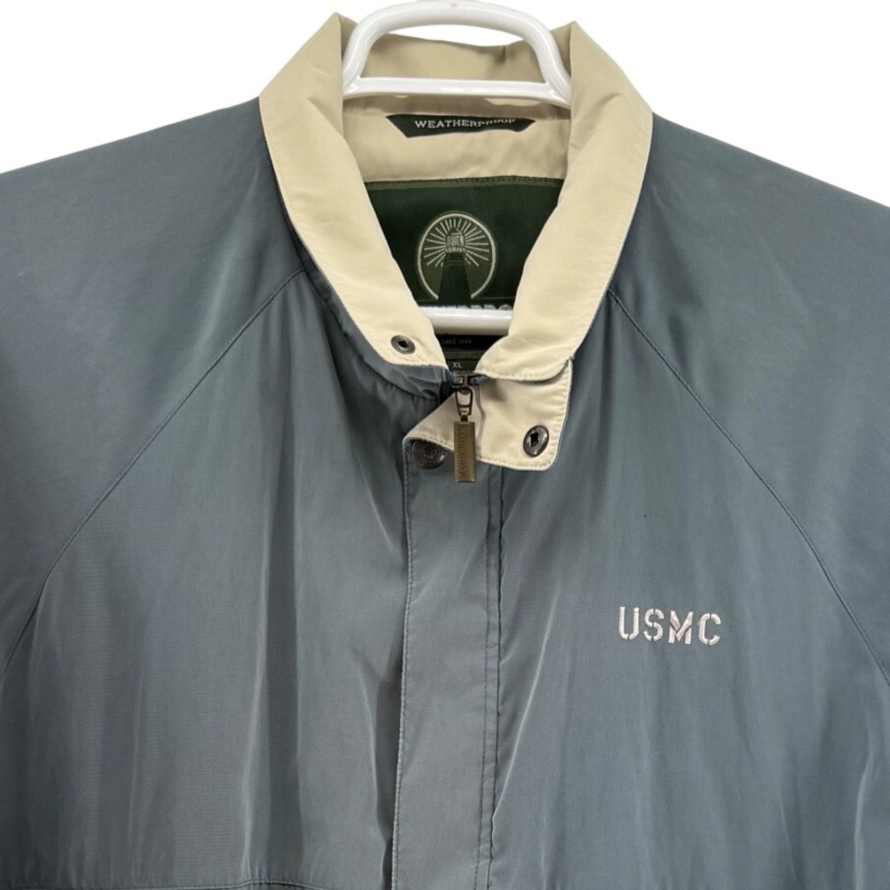 Weatherproof USMC Golf Jacket Mens XL Blue Gray Full Zip Harrington Style 1006